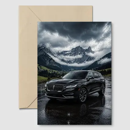 Lincoln Nautilus Black SUV Stormy Mountain Scene