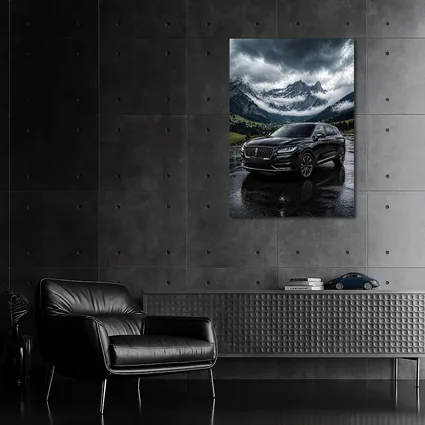 Lincoln Nautilus Black SUV Stormy Mountain Scene