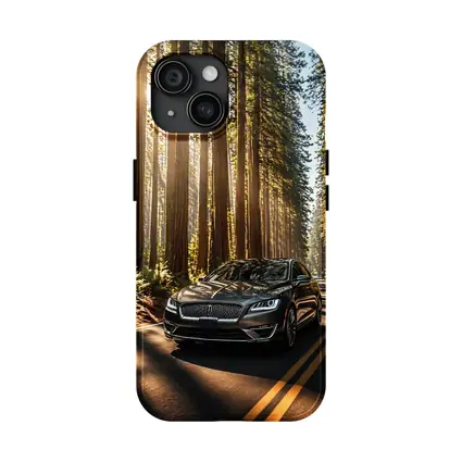Lincoln MKZ Driving Through Redwood Forest Road