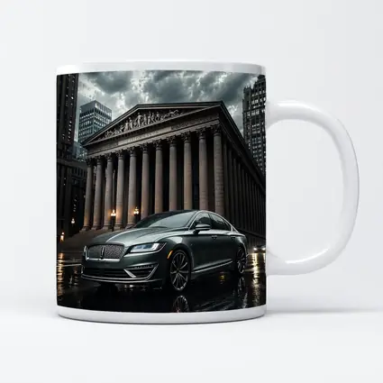 Lincoln MKZ Parked Outside Neoclassical City Building
