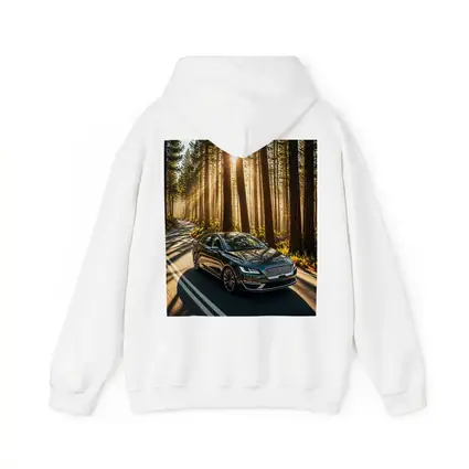Lincoln MKZ Driving Through Sunlit Forest Road