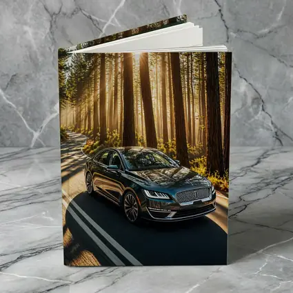 Lincoln MKZ Driving Through Sunlit Forest Road