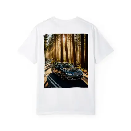 Lincoln MKZ Driving Through Sunlit Forest Road