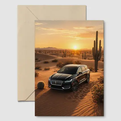 Lincoln Nautilus Black SUV Desert Sunset