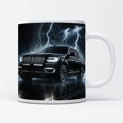 Lincoln Navigator Black SUV Lightning Storm