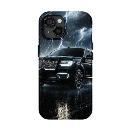 Lincoln Navigator Black SUV Lightning Storm