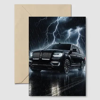 Lincoln Navigator Black SUV Lightning Storm