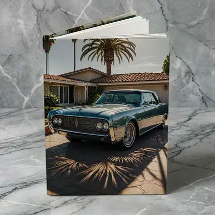 Lincoln Continental Classic Car Palm Trees Driveway