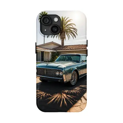 Lincoln Continental Classic Car Palm Trees Driveway