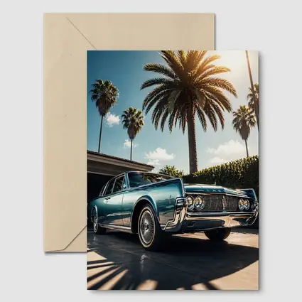 Lincoln Continental Classic Car Palm Trees