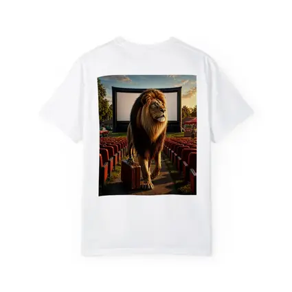 Lion With Suitcase At Outdoor Cinema