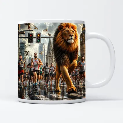 Lion Leading City Marathon Race Urban Street