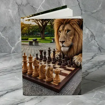 Lion Playing Chess In Park