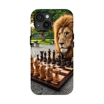 Lion Playing Chess In Park