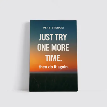 Persistence Quote Sunset Sky Motivational Art
