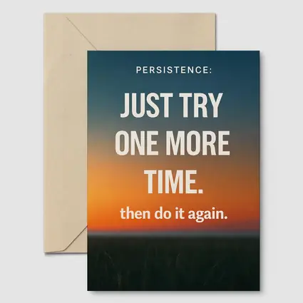 Persistence Quote Sunset Sky Motivational Art