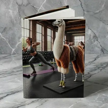 Llama Wearing Gear Inside Fitness Gym