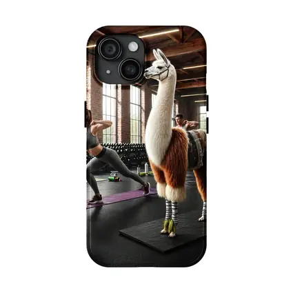 Llama Wearing Gear Inside Fitness Gym