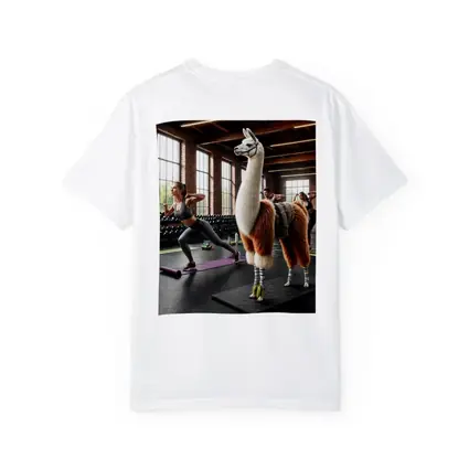 Llama Wearing Gear Inside Fitness Gym