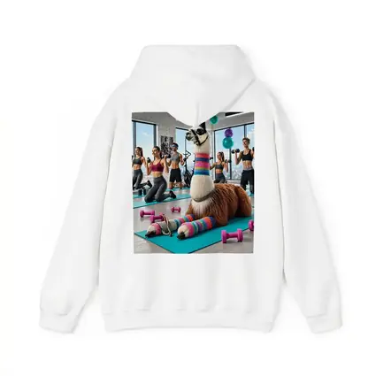 Funny Llama Resting at Colorful Gym Workout