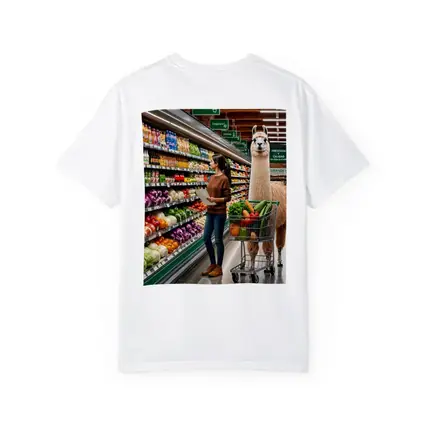 Llama Shopping Cart Grocery Store Aisle