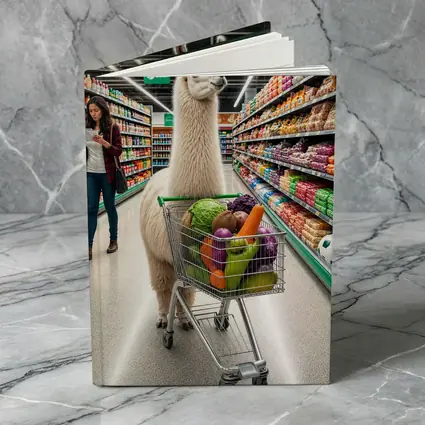 Llama Shopping Cart Grocery Store Aisle