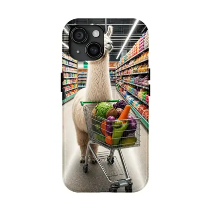 Llama Shopping Cart Grocery Store Aisle