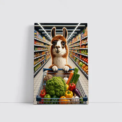 Alpaca Llama Shopping Cart Grocery Store