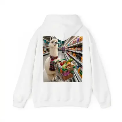 Llama With Scarf Grocery Shopping Supermarket