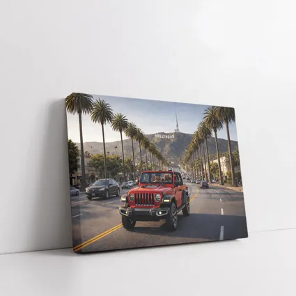 Red Jeep Wrangler Hollywood Los Angeles Street