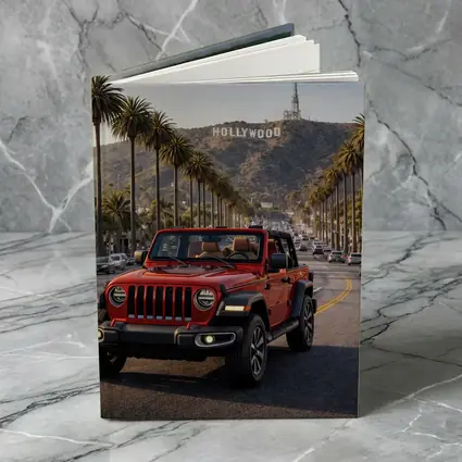Red Jeep Wrangler Hollywood Los Angeles Street