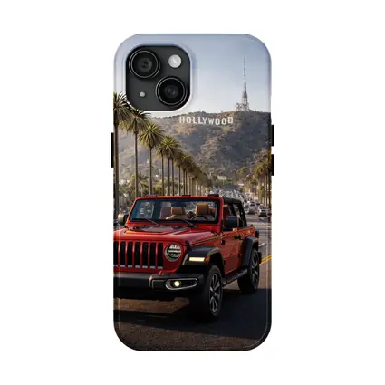 Red Jeep Wrangler Hollywood Los Angeles Street