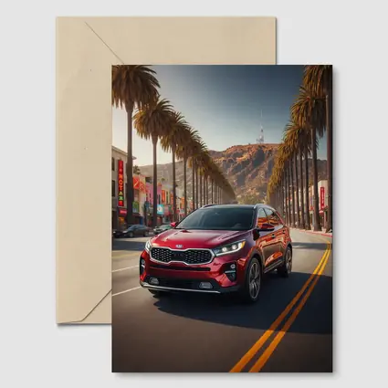 Kia Sorento Cruising Hollywood Boulevard Palm Trees