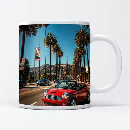 Red Mini Cooper Convertible Hollywood Los Angeles