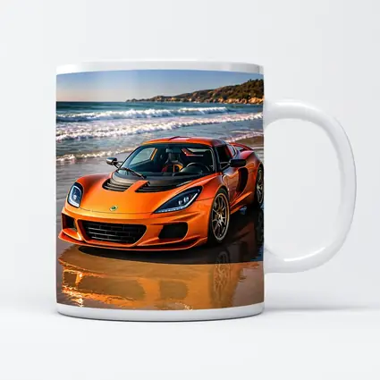 Lotus Elise Orange Sports Car Beach Setting