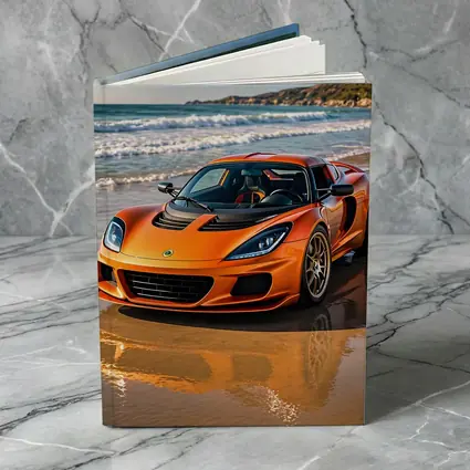 Lotus Elise Orange Sports Car Beach Setting