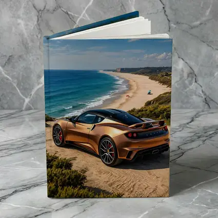 Lotus Emira Bronze Coupe Coastal Beach View