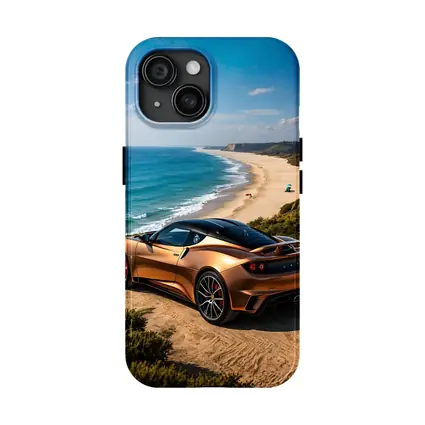 Lotus Emira Bronze Coupe Coastal Beach View