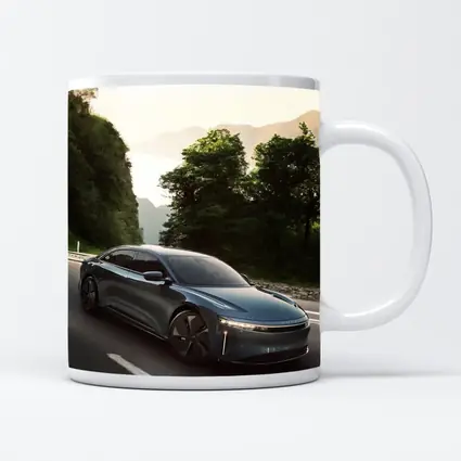 Lucid Air Sedan on Mountain Road Drive