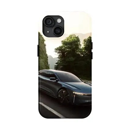 Lucid Air Sedan on Mountain Road Drive