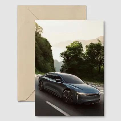 Lucid Air Sedan on Mountain Road Drive