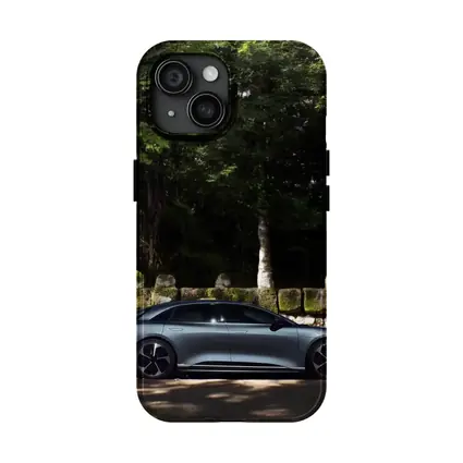 Lucid Air Pure Side Profile Forest Setting