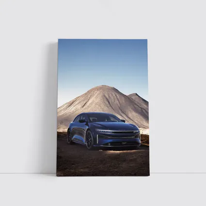 Lucid Air Sedan Desert Mountain Backdrop
