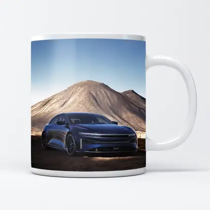 Lucid Air Sedan Desert Mountain Backdrop