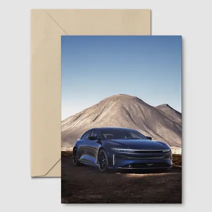 Lucid Air Sedan Desert Mountain Backdrop