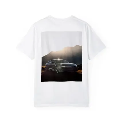 Lucid Air Sedan Sun Flare Mountain Backdrop