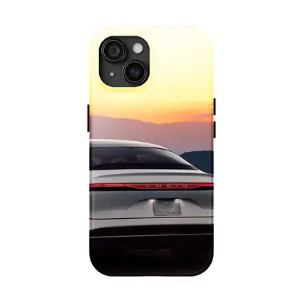 Lucid Air Rear View Sunset Mountains