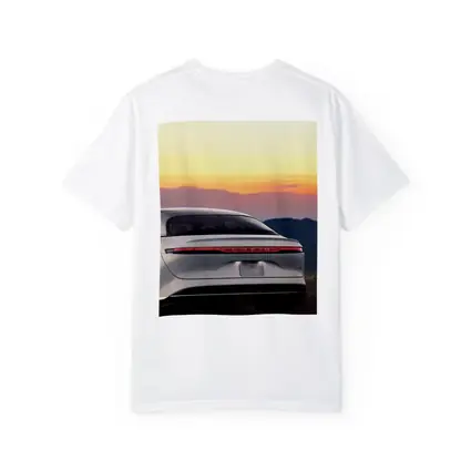 Lucid Air Rear View Sunset Mountains