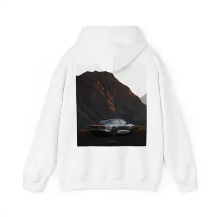 Lucid Air Silver Sedan Mountain Dusk