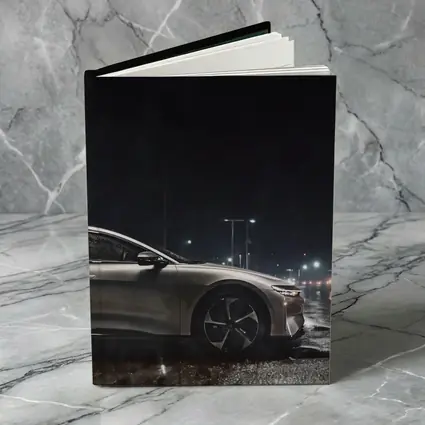 Lucid Air Sedan Rainy Night City Street